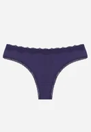 Majtki damskie - Granatowe Majtki Stringi z Bawełną z Koronką Aethimilia - miniaturka - grafika 1
