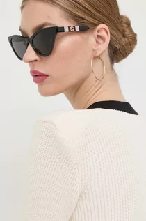 Okulary przeciwsłoneczne - Gucci okulary przeciwsłoneczne damskie kolor czarny - grafika 1
