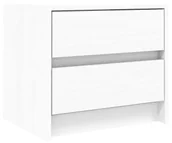 Szafki nocne - Drewniana biała szafka nocna z 2 szufladami K4-F41 - miniaturka - grafika 1