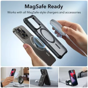 Etui ESR Air Armor Halolock Magsafe do Apple iPhone 15 Pro Frosted Black - Etui i futerały do telefonów - miniaturka - grafika 5