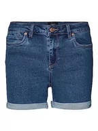 Spodenki damskie - Vero Moda Damskie szorty Vmluna Mr Fold Mix Ga Noos, Średni niebieski (średni niebieski denim), XS - miniaturka - grafika 1