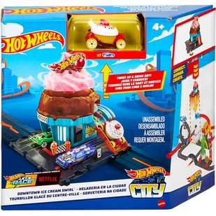Tor Hot Wheels City Rajdowa lodziarnia HTN77 - Samochody i pojazdy dla dzieci - miniaturka - grafika 1