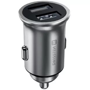 SWISSTEN Srebrna Ładowarka samochodowa 2xUSB 24W - Ładowarki samochodowe - miniaturka - grafika 4