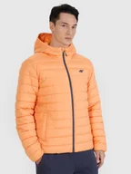 Kurtki męskie - 4F Kurtka puchowa z wypełnieniem syntetycznym męska - pomarańczowa 3XL - miniaturka - grafika 1