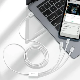 Baseus Superior 3w1 kabel USB - Lightning / USB Typ C / micro USB 3,5 A 1,5 m niebieski (CAMLTYS-03) - Kable USB - miniaturka - grafika 16