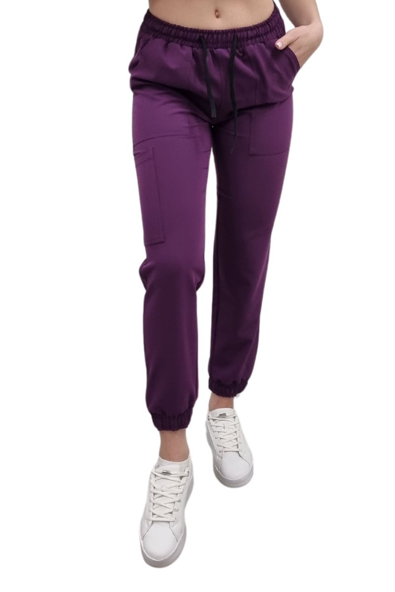 Joggery medyczne fiolet casual premium roz. 3XL