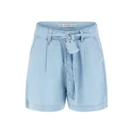 Spodenki damskie - Damskie Spodenki GUESS NENITA BELT SHORT W3GD0KD4ZL3-LULI – Niebieski - miniaturka - grafika 1