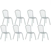 Fotele i krzesła ogrodowe - Zestaw 8 Krzeseł Ogrodowych Metalowy Jasnoniebieski Calvi - miniaturka - grafika 1