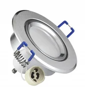 Oprawy, klosze i abażury - Polux Oczko halogenowe SUN LED GU10 3,5W 20W Srebrny piaskowany 301208 - miniaturka - grafika 1