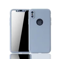 Etui i futerały do telefonów - Etui na telefon komórkowy Etui ochronne na Apple iPhone XS Pełna obudowa Osłona ekranu 360 Szary - miniaturka - grafika 1