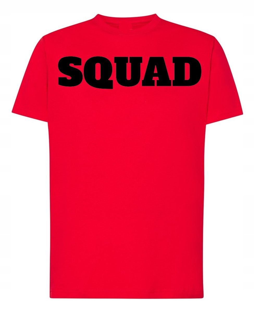 T-Shirt męski Młodzieżowy Nadruk Napis SQUAD r.XS