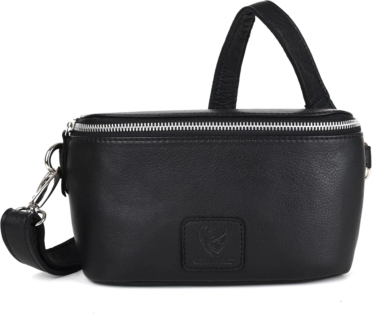 Nerka skórzana czarna Mika crossbody torba na ramię