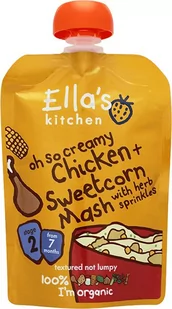 Ella´s Kitchen Ella's Kitchen - Kurczak z kaszą kukurydzianą, BIO, 130 g - Dania dla dzieci - miniaturka - grafika 1
