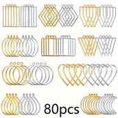 Inne - TEMU 20/60/80 sztuk Otwarte Ramki Puste Ramki Wiszące, do Odlewania Biżuterii, Materiały do ​​Wyrobu Naszyjników i Kolczyków - miniaturka - grafika 1