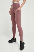 Legginsy - Calvin Klein Performance legginsy treningowe kolor różowy z nadrukiem - miniaturka - grafika 1