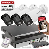 Zestawy do monitoringu - 3 kamery z rejestratorem Hikvision DS-2CD2027G2-L(2.8MM)(C) FullHD ColorVu Acusense IR40 - miniaturka - grafika 1