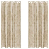 Zasłony - vidaXL zasłony aksamitne 2 szt. z oczkami kremowe 260 x 140 cm - miniaturka - grafika 1