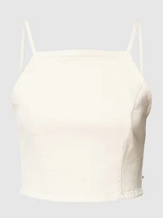 Top krótki z imitacji dzianiny - Koszulki i topy damskie - miniaturka - grafika 1