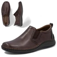 Półbuty męskie - Skórzane Buty RIEKER Wiosenne Męskie Mokasyny szerokie Wygodne Brązowe Skórzane Buty RIEKER 43 Wiosenne Męskie Mokasyny szerokie Wygodne Brązowe - miniaturka - grafika 1