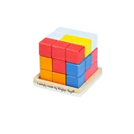 Zabawki interaktywne dla dzieci - BigJigs Kolorowa drewniana kostka logiczna - miniaturka - grafika 1