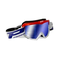 Gogle i okulary motocyklowe - Progrip Okulary motocyklowe Czerwony/Biały z soczewką Odporny na zadrapania, wielowarstwowy, niebieski - miniaturka - grafika 1