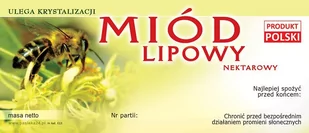 Etykiety samoprzylepne na Miód Lipowy (100szt) E13 - Akcesoria do hodowli zwierząt - miniaturka - grafika 1