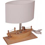 Lampy stojące - Drewniana lampka biurkowa dla dzieci statek - S185-Mirva - miniaturka - grafika 1