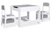 Stoliki dla dzieci - Szary wielofunkcyjny stolik z krzesłami dla dzieci F2-D90 - miniaturka - grafika 1