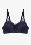 Biustonosze - Granatowy Koronkowy Biustonosz z Transparentnymi Wstawkami Vanniel - miniaturka - grafika 1