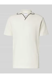 Koszulka polo o kroju slim fit z dekoltem w serek model SANGEV - Selected Homme - Koszulki męskie - miniaturka - grafika 1