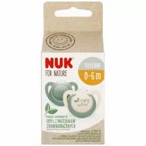 Nuk Smoczek uspokajający silikonowy 0-6m For Nature 10730763 2 szt. - Smoczki uspokajające - miniaturka - grafika 1