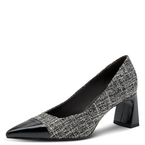 Tamaris Damskie czółenka 1-22466-45, czarne/białe, 36 EU, czarny biały, 36 EU