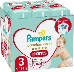 Pampers Pieluchomajtki Premium Care Pants 3, 6-11 kg, 140 szt. - Pieluchy - miniaturka - grafika 1