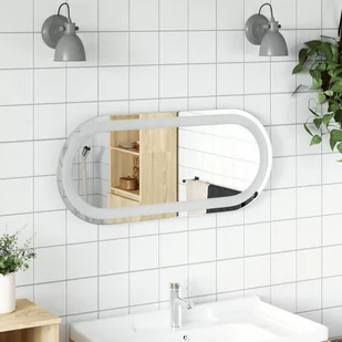 vidaXL Lustro łazienkowe z LED, 70x30 cm, owalne - Lustra - miniaturka - grafika 1
