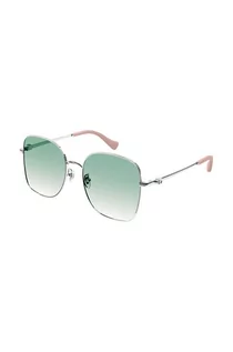Okulary przeciwsłoneczne - Gucci okulary przeciwsłoneczne damskie kolor srebrny - grafika 1