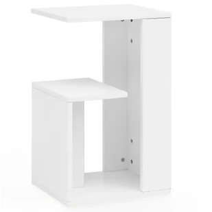 WOHNLING Stolik boczny WL5.696 35x29,5x60 cm drewno biały design stolik boczny sofa, stolik kawowy mały nowoczesny, mały stolik do salonu kwadratowy, stolik do przechowywania sofa wysoki, wąski stolik do salonu - Ławy i stoliki kawowe - miniaturka - grafika 1