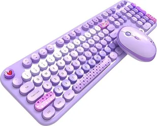 Klawiatura + mysz Mofii Bezprzewodowy zestaw klawiatura + mysz MOFII Lovely 2.4G fioletowy - Zestawy myszka + klawiatura - miniaturka - grafika 1