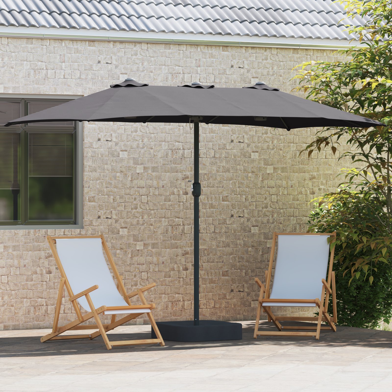 vidaXL Parasolka ogrodowa Antracyt 385 x 209 x 244 cm 42003277