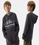 Bluzy dla chłopców - 4F Bluza Chłopięca Dresowa Sportowa Z Kapturem Dziecięca - miniaturka - grafika 1