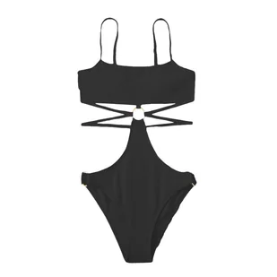 Damski Strój Kostium Kąpielowy Jednoczęściowy z Wycięciem Czarny S - Stroje kąpielowe Damski Strój Kostium Kąpielowy Jednoczęściowy z Wycięciem Czarny S - Stroje kąpielowe - miniaturka - grafika 1