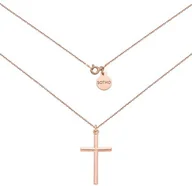 Biżuteria religijna - Naszyjnik z różowego złota z krzyżem - miniaturka - grafika 1