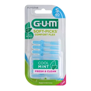 GUM Soft-Picks Comfort Flex MINT 669 SMALL 40szt. - gumowe wykałaczki do zębów o smaku miętowym - Produkty na nieświeży oddech - miniaturka - grafika 1