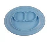 Miseczki i talerzyki dla dzieci - Bi-bi silikonowy talerzyk z podkładką niebieski - miniaturka - grafika 1