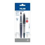 Długopisy - MILAN Długopis + ołówek mechaniczny Capsule Silver MILAN - miniaturka - grafika 1