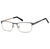 Okulary korekcyjne, oprawki, szkła - Męskie oprawki korekcyjne zerówki okulary prostokątne M3C szare - miniaturka - grafika 1