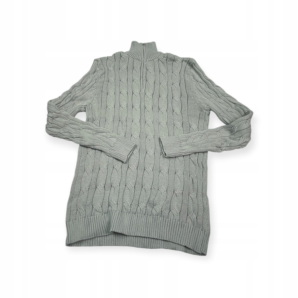 Męski Sweter z Półgolfem Styl Old Money Splot Warkoczowy Rozmiar L