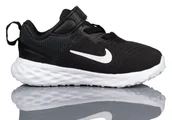 Buty dla dziewczynek - BUTY DZIECIĘCE NIKE REVOLUTION 6 NN TDV DD1094 003 Z BIAŁĄ PODESZWĄ R-18,5 - miniaturka - grafika 1