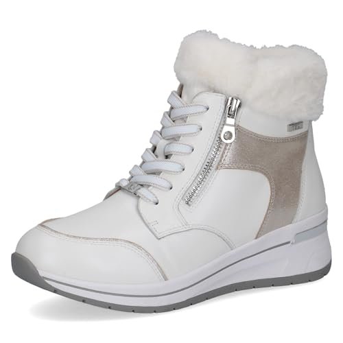 Caprice Damskie 9-26105-43 modne kozaki, White Comb I, 40 EU szerokie, Biały grzebień I, 40 EU szeroki