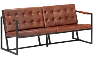 Brązowa sofa 3-osobowa ze skóry koziej K3-S88 - Sofy i kanapy - miniaturka - grafika 1