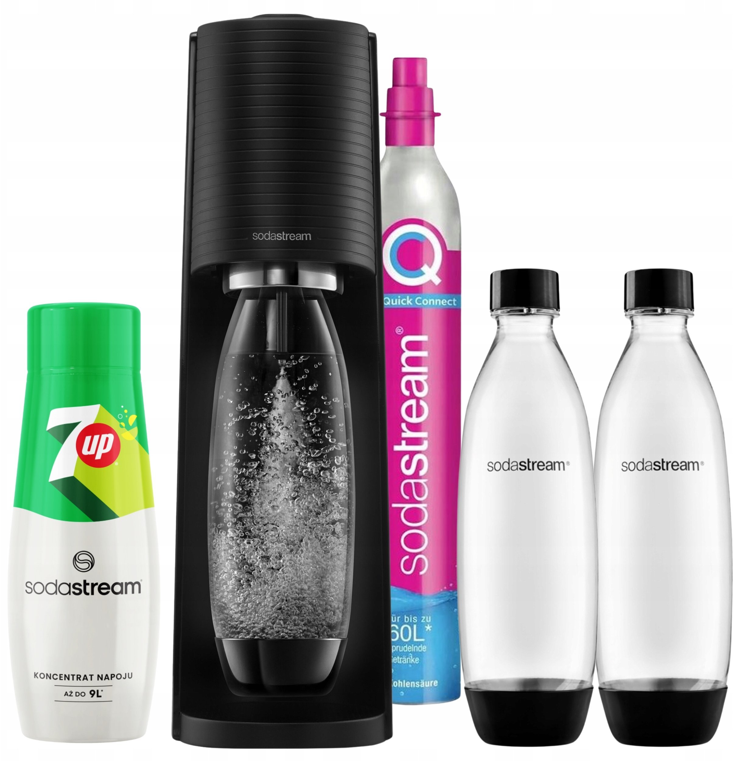 Saturator Sodastream Saturator SodaStream TERRA do gazowania wody 2 butelki 1L + Syrop 7UP